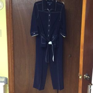 Susan Graver Style 2 Pc. Navy Pant Suit